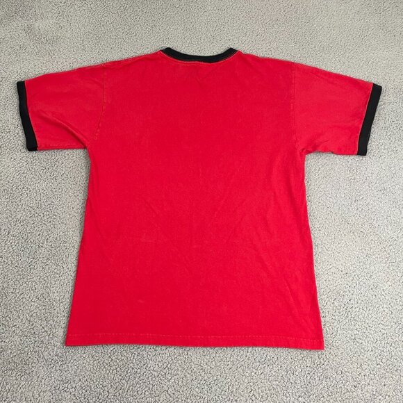 Cincinnati Reds Shirt Men L Red Short Sleeve Y2K ringer Tee - Picture 3 of 8